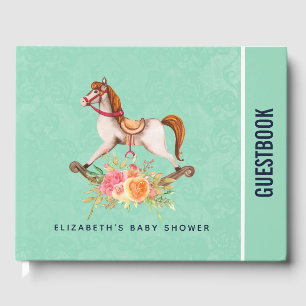Rocking Horse met Floral Bouquet Gastenboek