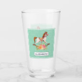  Rocking Horse met Floral Bouquet Glas (Achterkant)
