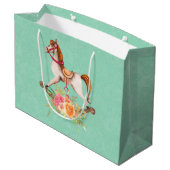 Rocking Horse met Floral Bouquet Groot Cadeauzakje (Achterkant Gekanteld)