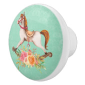 Rocking Horse met Floral Bouquet Keramische Knop (Rechts)