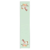  Rocking Horse met Floral Bouquet Korte Tafelloper (Voorkant)