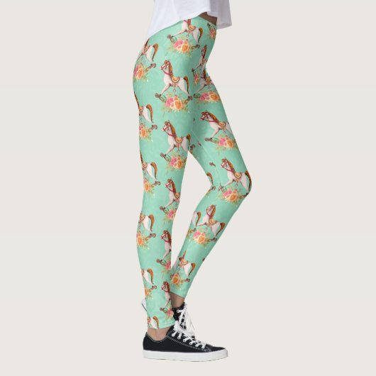  Rocking Horse met Floral Bouquet Leggings (Rechts)