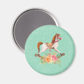  Rocking Horse met Floral Bouquet Magneet (Voorkant / Achterkant)