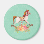  Rocking Horse met Floral Bouquet Magneet (Voorkant)