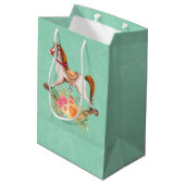 Rocking Horse met Floral Bouquet Medium Cadeauzakje (Achterkant Gekanteld)