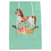 Rocking Horse met Floral Bouquet Medium Cadeauzakje (Voorkant)
