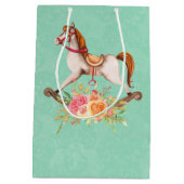 Rocking Horse met Floral Bouquet Medium Cadeauzakje (Achterkant)