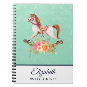 Rocking Horse met Floral Bouquet Notitieboek