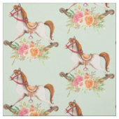 Rocking Horse met Floral Bouquet Pattern Stof (Swatch)