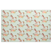 Rocking Horse met Floral Bouquet Pattern Stof (Fat Quarter)