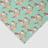  Rocking Horse met Floral Bouquet Pattern Tissuepapier (Detail)