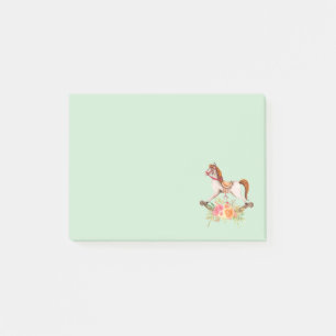  Rocking Horse met Floral Bouquet Post-it® Notes