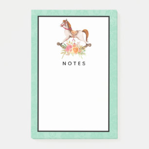 Rocking Horse met Floral Bouquet Post-it® Notes