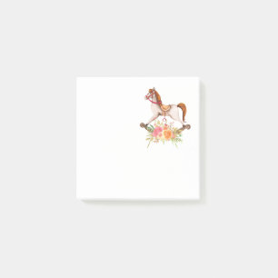 Rocking Horse met Floral Bouquet Post-it® Notes