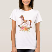  Rocking Horse met Floral Bouquet T-shirt (Voorkant)