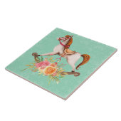  Rocking Horse met Floral Bouquet Tegeltje (Zijkant)