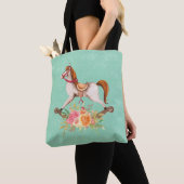  Rocking Horse met Floral Bouquet Tote Bag (Dichtbij)