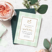 Rocking Horse Mint Gingham Birthday Folie Invite Folie Uitnodiging