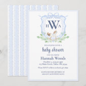 Rocking Horse Monogram Grandmillennial Baby shower Kaart (Voorkant / Achterkant)