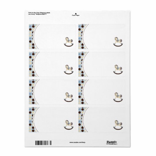 Rocking Horse Naam Tag Etiket (Full Sheet)
