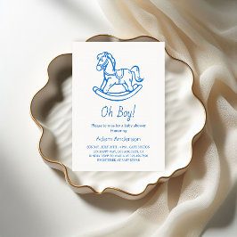 Rocking Horse Oh Boy Baby shower | Elegant & Schat Kaart
