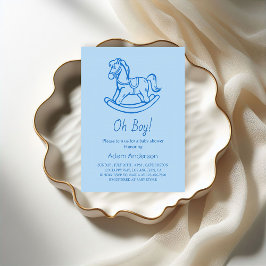 Rocking Horse Oh Boy Baby shower | Elegant & Schat Kaart
