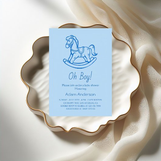 Rocking Horse Oh Boy Baby shower | Elegant & Schat Kaart