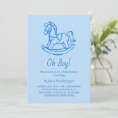 Rocking Horse Oh Boy Baby shower | Elegant & Schat Kaart (Staand voorkant)