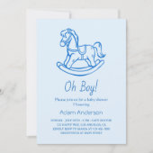 Rocking Horse Oh Boy Baby shower | Elegant & Schat Kaart (Voorkant)