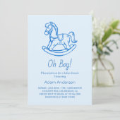 Rocking Horse Oh Boy Baby shower | Elegant & Schat Kaart (Staand voorkant)