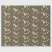 Rocking Horse Pattern Sepia Cadeaupapier (Vlak)
