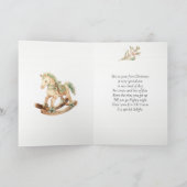Rocking Horse Pine Baby 1e Kerstmis Feestdagen Kaart (Binnen)