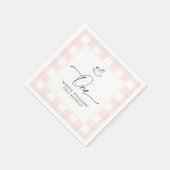 Rocking Horse Pink Gingham 1ste verjaardag Napkins Servet (Hoek)