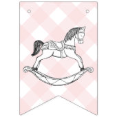 Rocking Horse Pink Gingham Baby shower Bunting Vlaggetjes (Tweede vlag)