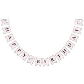 Rocking Horse Pink Gingham Birthday Bunting Banner (Alle)