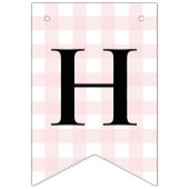 Rocking Horse Pink Gingham Birthday Bunting Banner (Tweede vlag)