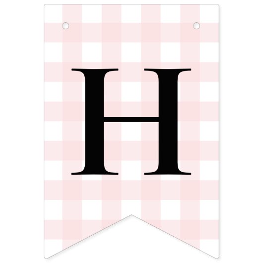 Rocking Horse Pink Gingham Birthday Bunting Banner (Tweede vlag)