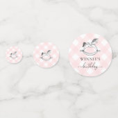 Rocking Horse Pink Gingham Table Confetti (Achterkanten)