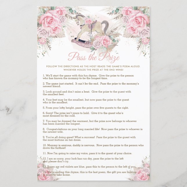 Rocking Horse Pink Pampas Baby Geef het prijzenspe (Voorkant)