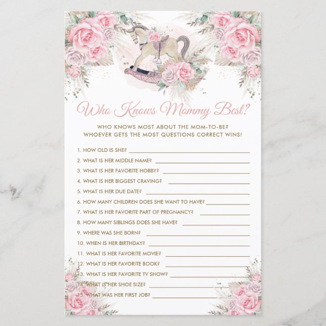 Rocking Horse Pink Pampas Wie kent mama het beste (Voorkant)