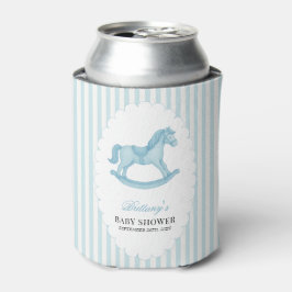 Rocking Horse Preppy Beer Blauw Baby shower Blikjeskoeler