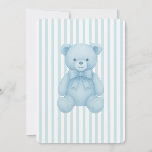 Rocking Horse Preppy Beer Blauw Baby shower Kaart (Achterkant)