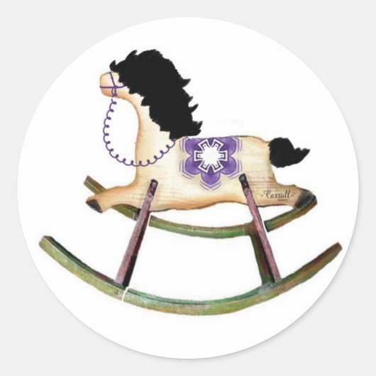 Rocking Horse Ronde Sticker (Voorkant)