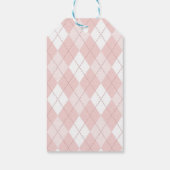 Rocking Horse Roze Argyle Dank u Cadeaulabel (Achterkant)