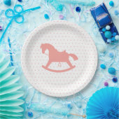 Rocking Horse Silhouette Baby shower Bord Roze (Feest)