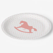 Rocking Horse Silhouette Baby shower Bord Roze (Gekanteld)