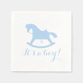 Rocking Horse Silhouette Baby shower Servetten Bla
