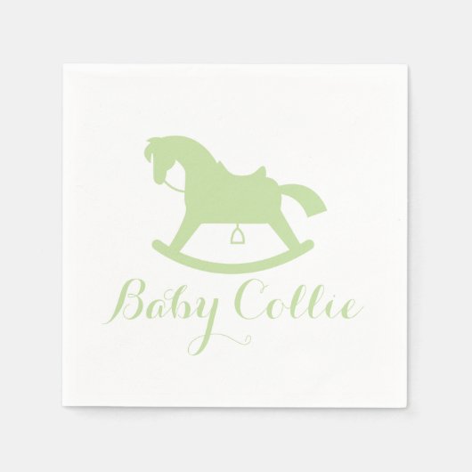 Rocking Horse Silhouette Baby shower Servetten Gro (Voorkant)