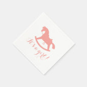 Rocking Horse Silhouette Baby shower Servetten Roz (Hoek)