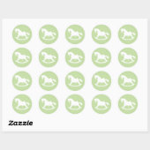 Rocking Horse Silhouette Baby shower Sticker Groen (Vel)